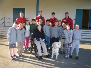 Nicole with the Cubs and Scouts 