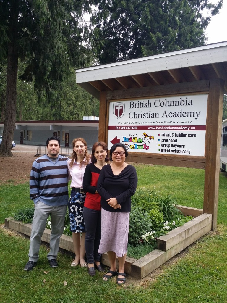 Pictured Left to Right: Greg Scott, Job Developer at the Neil Squire Society; Silviya Angelova, Working Together Participant; Laurentia Rosu, Working Together Participant; Rosie Shen, Business Administrator at the BC Christian Academy.