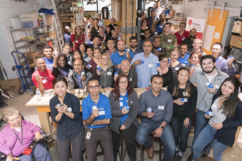 Bell employees and Makers with the completed LipSyncs