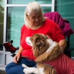 Laurie with Britt, her dog