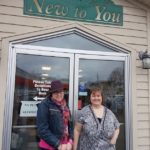 Patricia and Michelle outside the New to You store