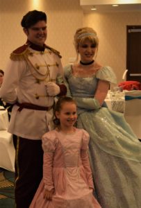 Attendee with Cinderella and Prince Charming