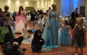 Children mingling with Princesses