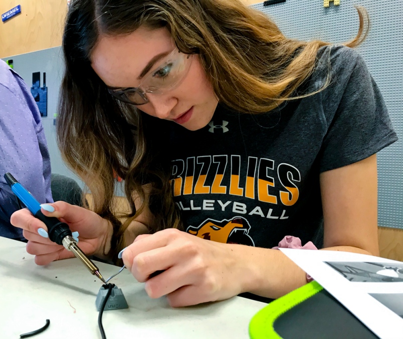 Student soldering