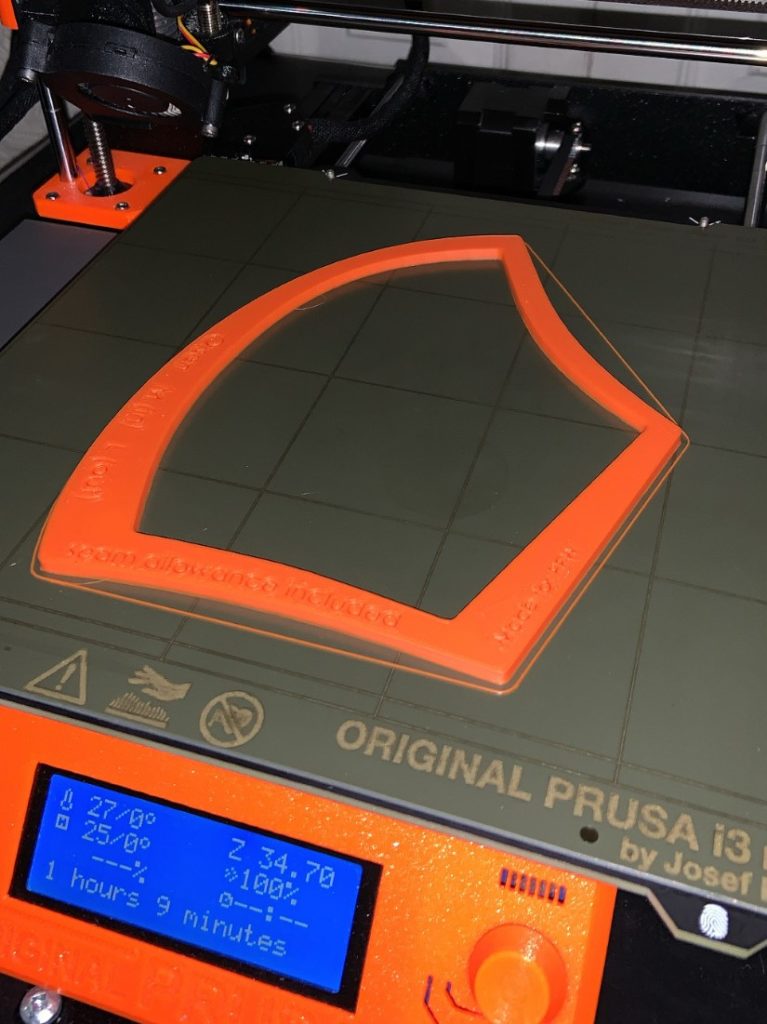 mask template being 3D printed