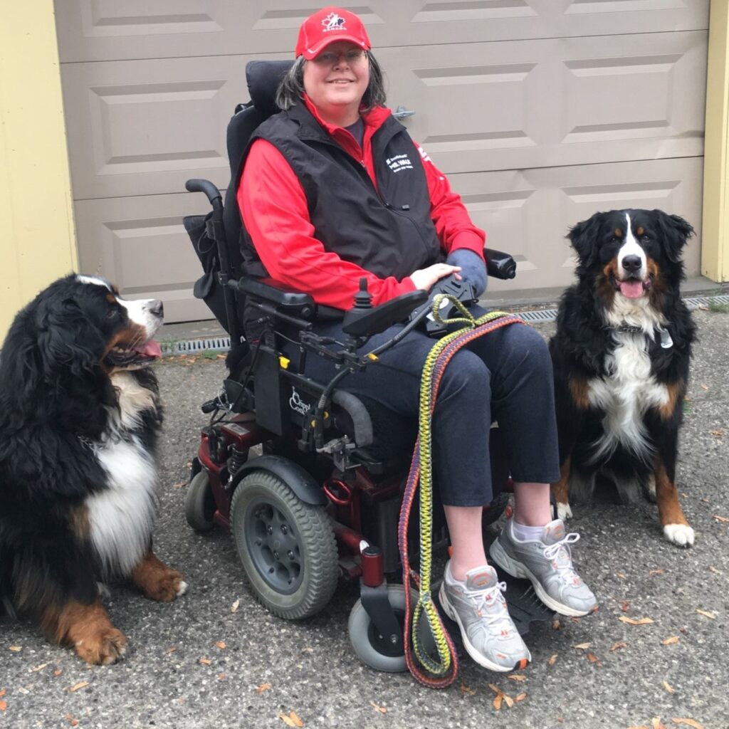 Michelle with two of her dogs