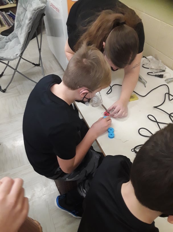 students making devices