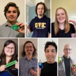 the seven new Makers Making Change interns showing off their favourite assistive devices