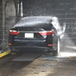 a car going through a car wash