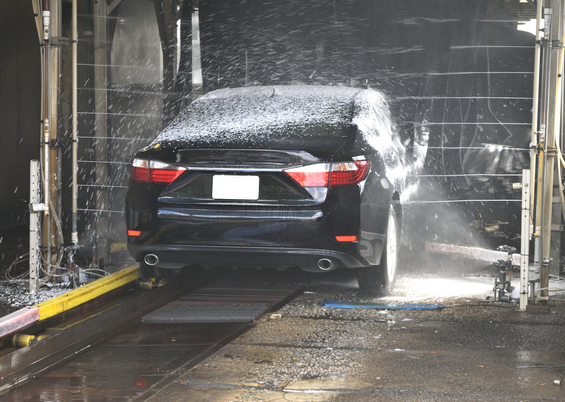 a car going through a car wash