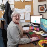 Distance Computer Comfort participant Jill sitting at her computer at work