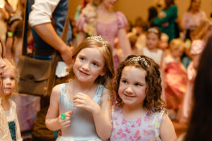 two girls smiling