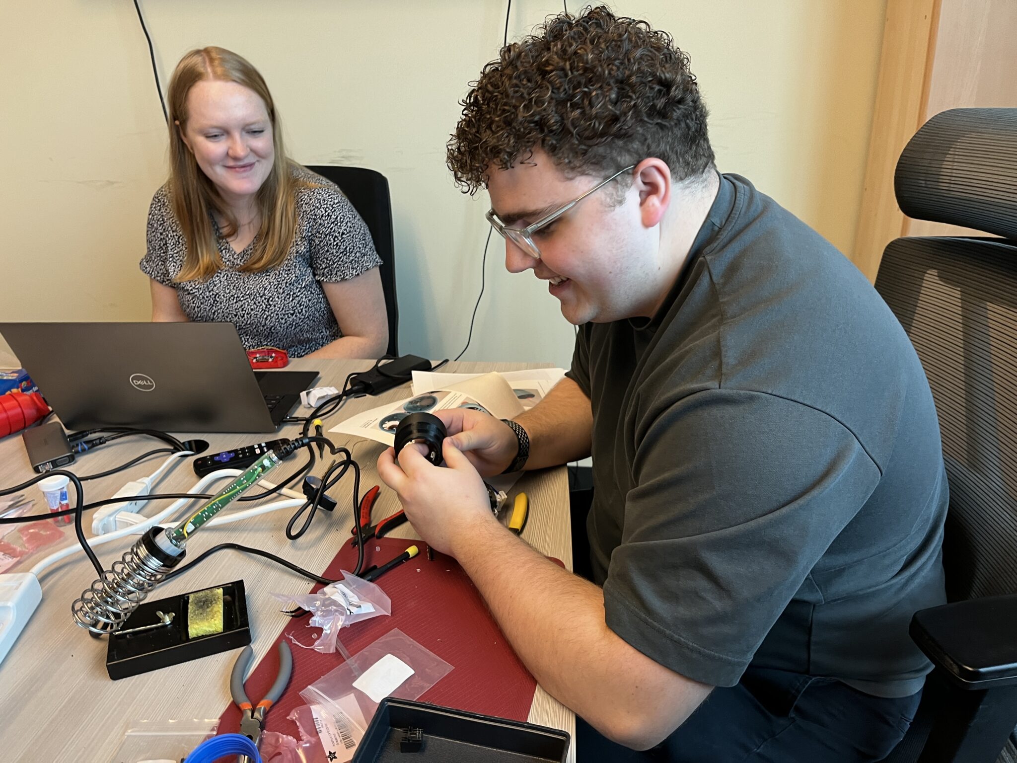 Josie and Tyler work on the new LipSync.