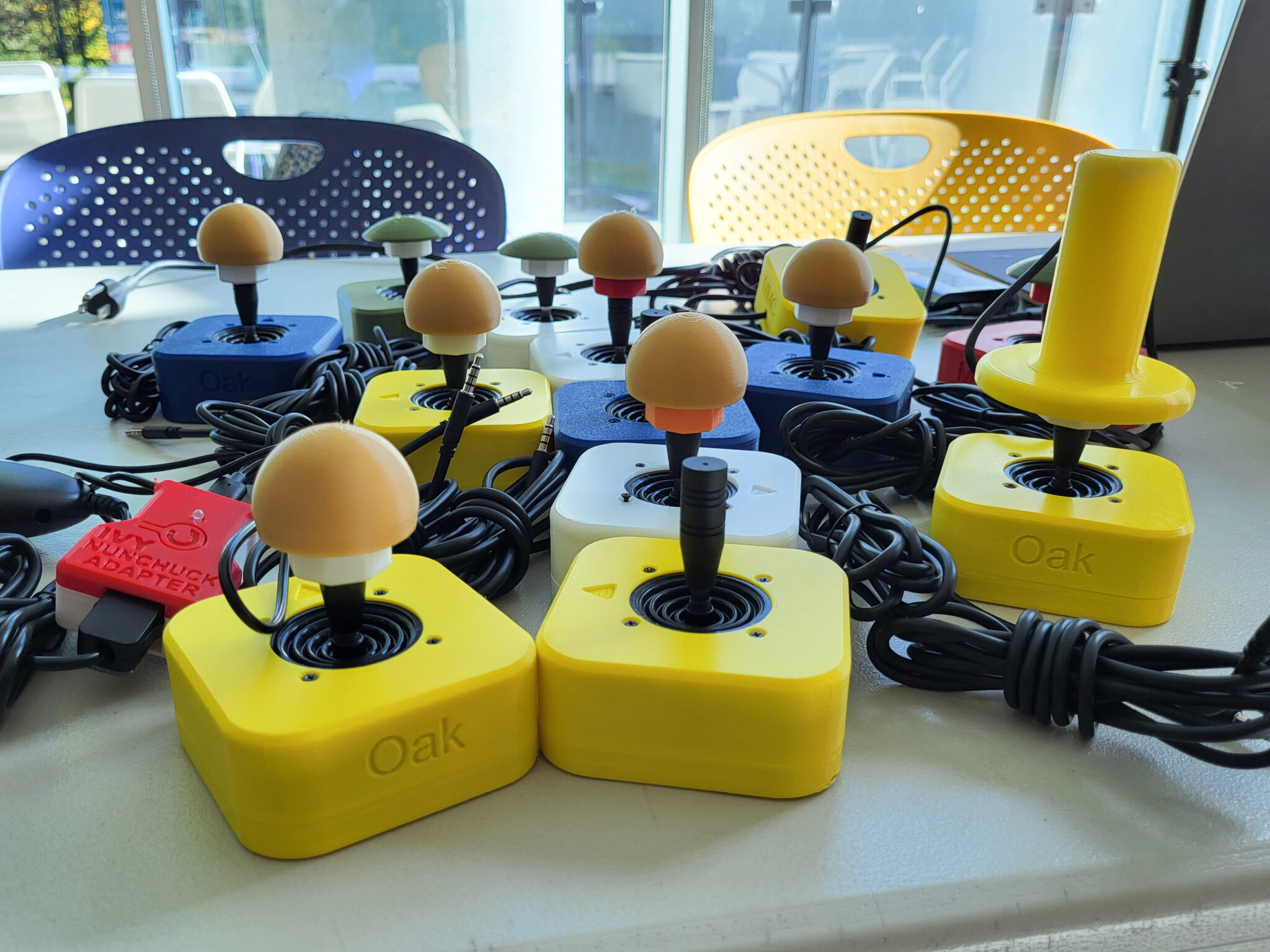 A bunch of OpenAT Joysticks from a build event.