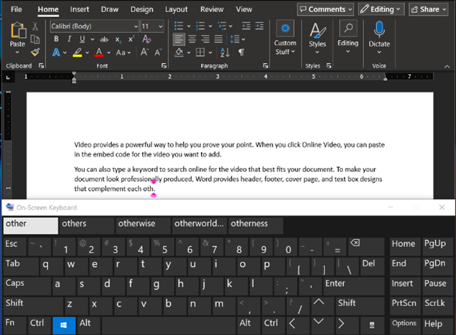 On-Screen Keyboard screenshot