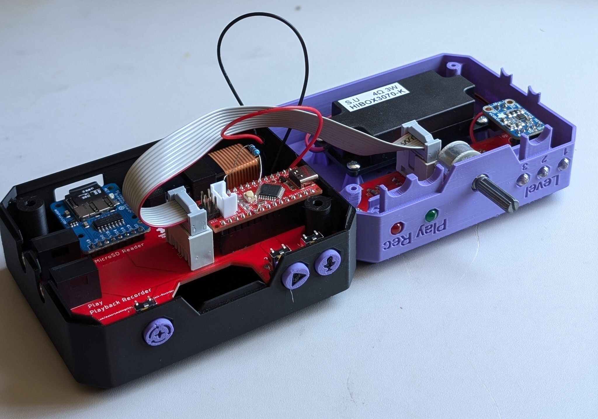 The Open Playback Recorder with a PCB inside.