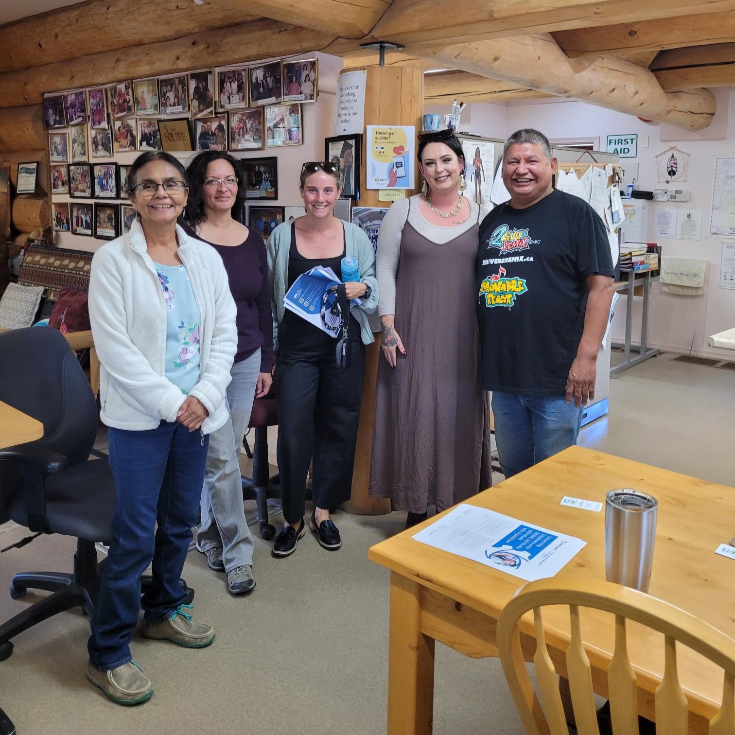 Terry Terbasket from our Penticton office with local service providers at the Footprints Centre.