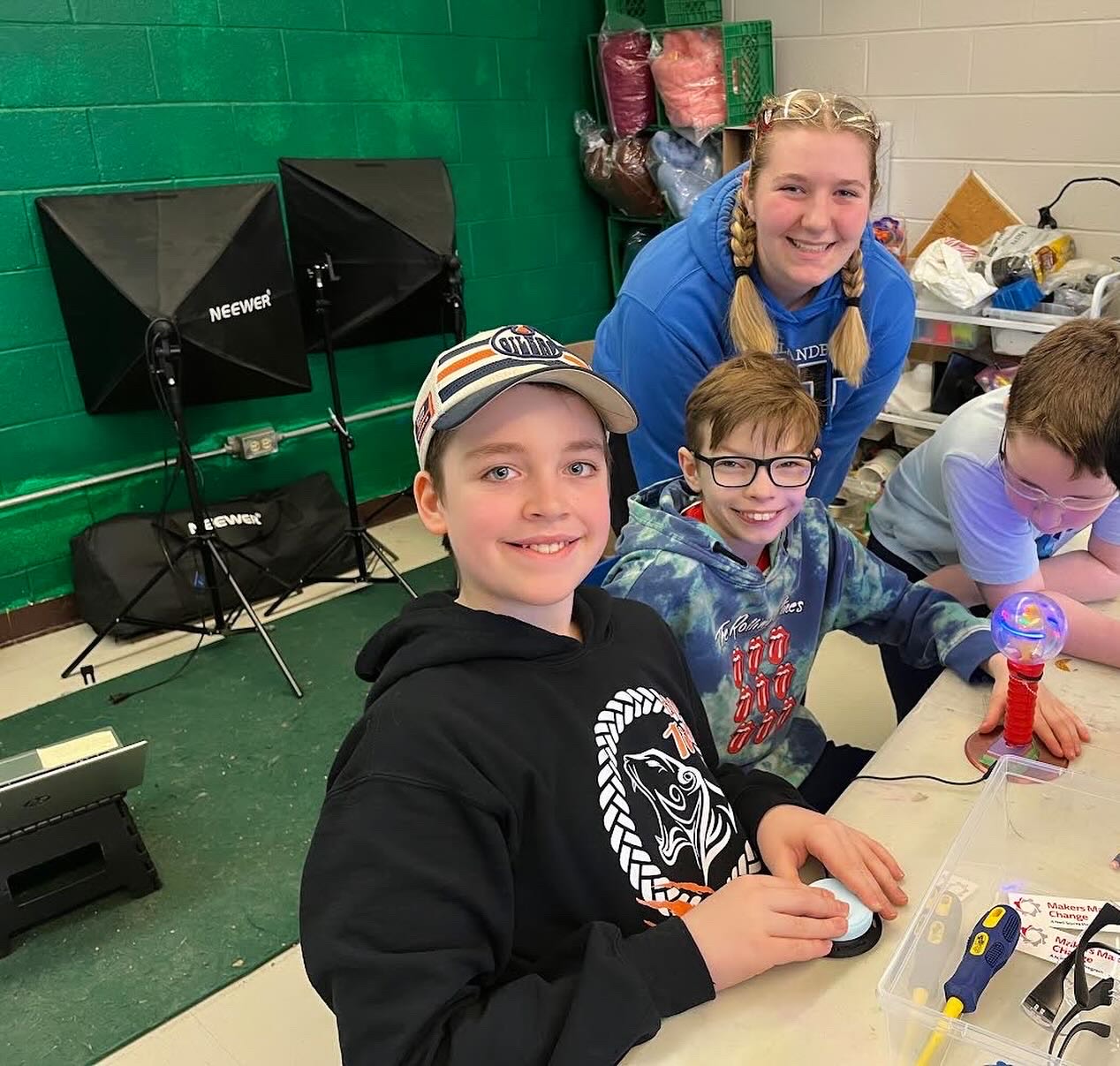 Natalie teaching students at a workshop.