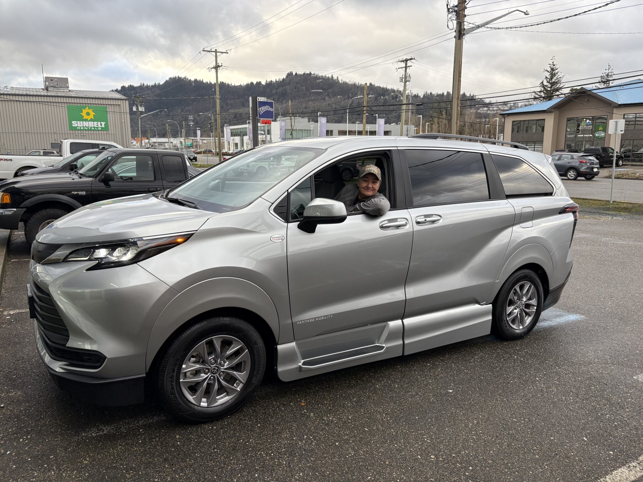 WorkBC Assistive Technology Services participant Margaret in her new adapted van.